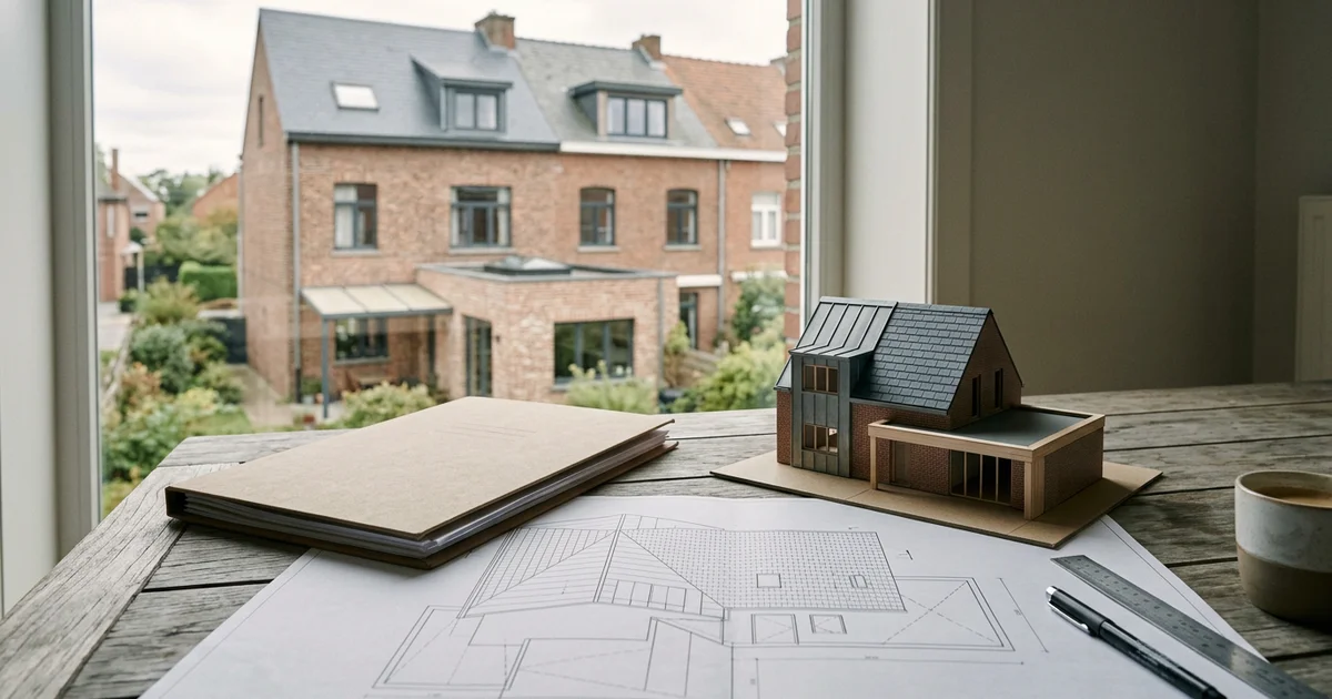 Plans de toiture et dossier de demande posés sur une table