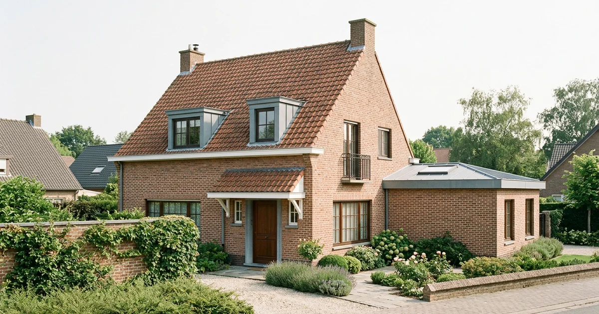 Maison à toiture de tuiles sous un ciel dégagé