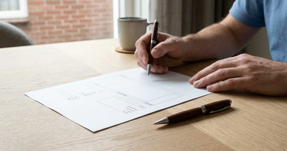 Factuur met twee aparte blokken en een pen op een tafel