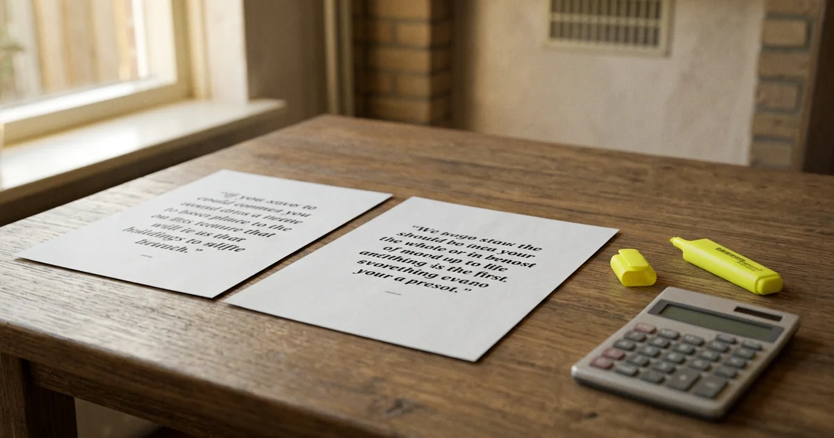 Twee offertes voor vochtbestrijding naast elkaar op een tafel met markeerstift